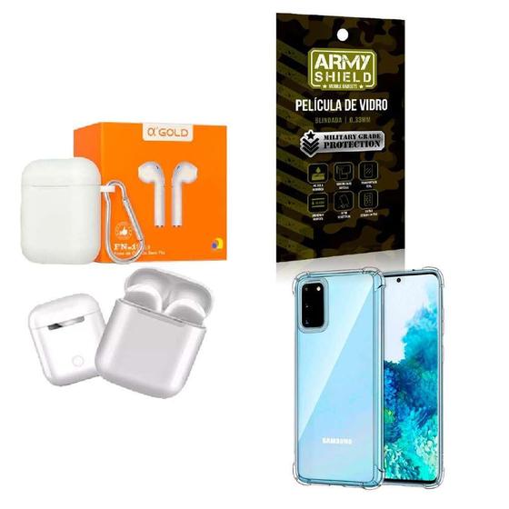 Imagem de Kit Fone Sem Fio + Capinha Samsung S20 + Película 3D