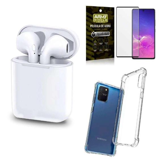 Imagem de Kit Fone Sem Fio Tws Gold Samsung S10 Lite + Película 3D