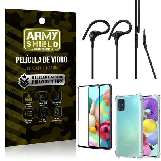 Imagem de Kit Fone Sport Hs92 + Capa + Película 3D Samsung A71