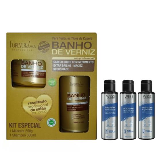 Imagem de Kit Forever Liss Banho de Verniz + Wess Kit Nano Sel. 50ml