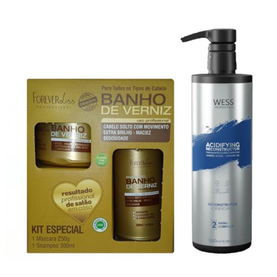 Imagem de Kit Forever Liss Banho de Verniz + Wess Nano Passo 2 - 500ml