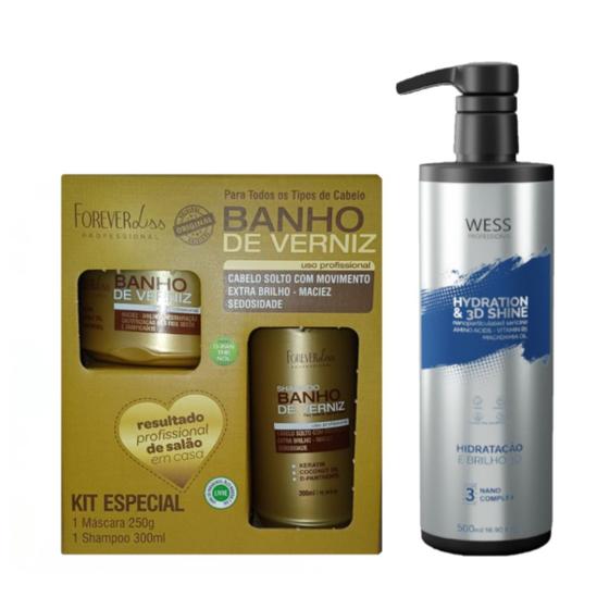 Imagem de Kit Forever Liss Banho de Verniz + Wess Nano Passo 3 - 500ml