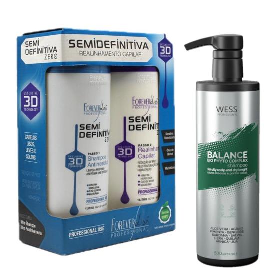 Imagem de Kit Forever Liss Semi Definitiva + Wess Balance Shampoo500ml