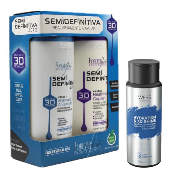 Imagem de Kit Forever Liss Semi Definitiva + Wess Nano Passo 3 - 250ml