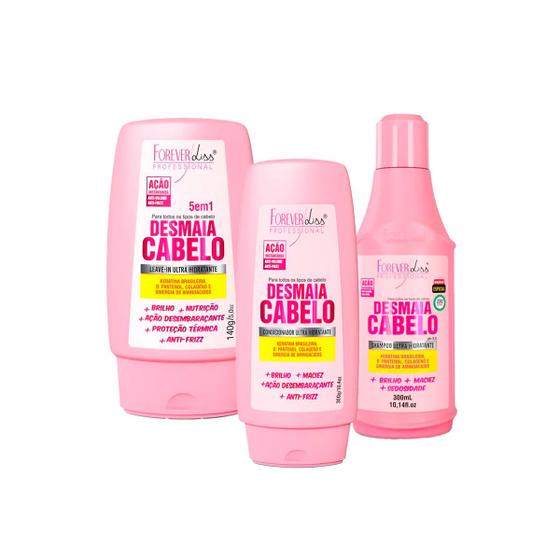 Imagem de Kit Forever Liss Shampoo Condicionador Leave-in Desmaia