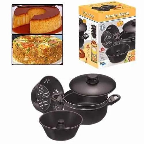Kit Forma Banho Maria C/ 4 Peças Para Pudim Cuscuz E A Vapor - Dona ...