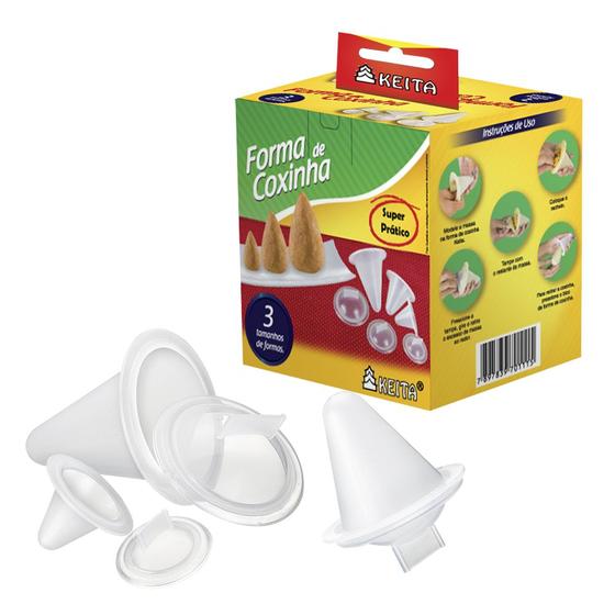 Imagem de Kit Forma de Coxinha Prático Com 3 Tamanhos CX03F Keita