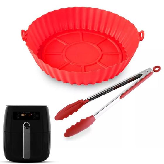 Imagem de Kit Forma Silicone Lavável P/ Fritadeira Air Fryer e Pagador