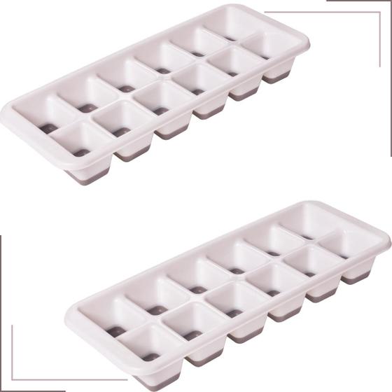 Imagem de Kit Formas de Gelo com Fundo de SIlicone 12 cubos 2 Formas