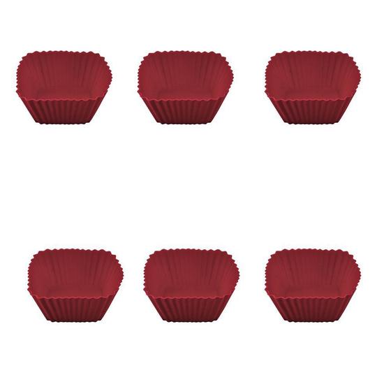 Imagem de Kit Forminha Cupcake de Silicone Quadrado com 6 unidades