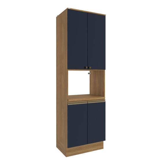 Imagem de Kit Forno Celeste Kappesberg 100% MDF 4 Portas Nogueira/Azul 70cm