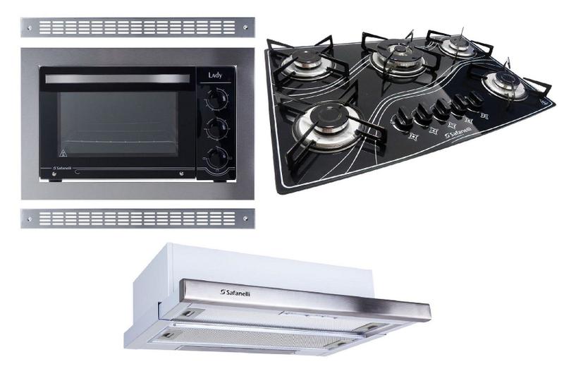 Imagem de Kit Forno Embutir Depurador Embutir Cooktop Tripla Chama Safanelli