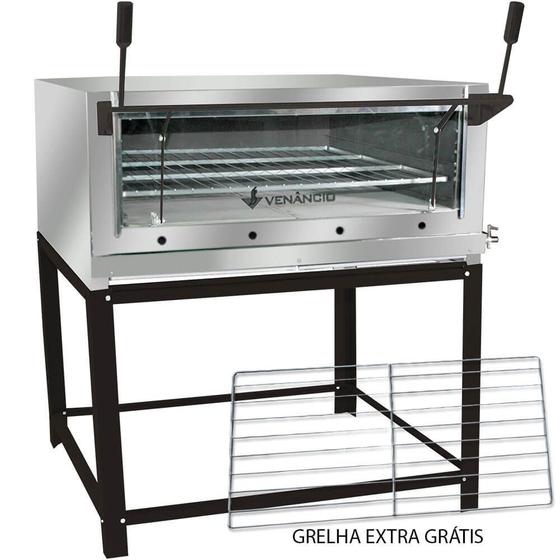 Kit Forno Industrial Venâncio Roma Inox 90 Cm com Pedra Refratária Gás GLP + Grelha Adicional FIRI90 Menor preço em Kit Forno Industrial Venâncio Roma Inox 90 Cm com Pedra Refratária Gás GLP + Grelha Adicional FIRI90