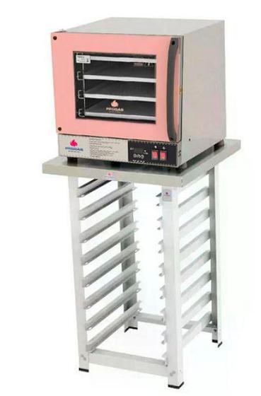 Imagem de Kit - Forno Turbo Elétrico Fast Oven PRP-004 Plus 127V Rosa + Bancada MES-004 - Progás