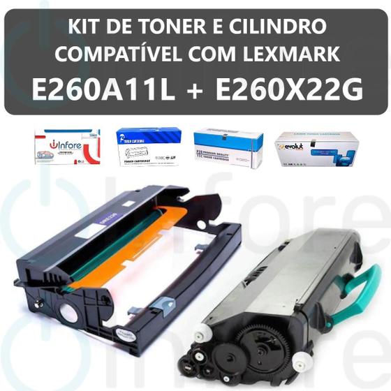 Imagem de Kit Fotocondutor Dr E260 E260A11L + Toner E260A11L E260 Compatível E360 E360DN E460 E460DN E260DN