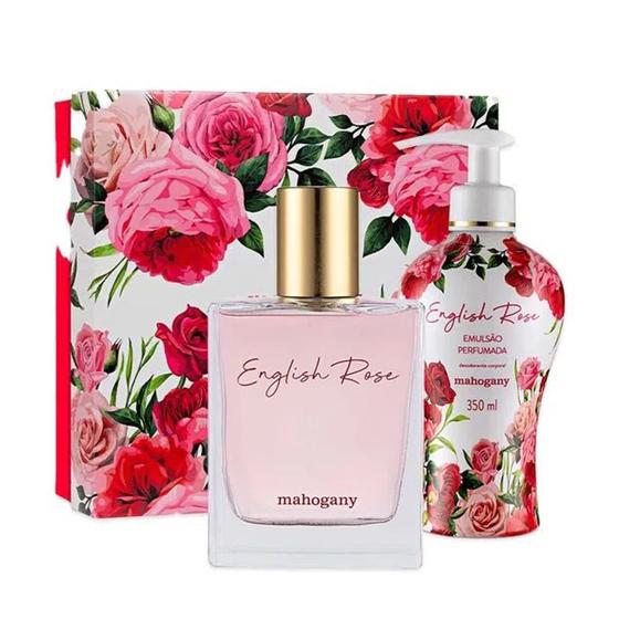 Imagem de Kit fragrância e hidratante com caixa english rose mahogany 