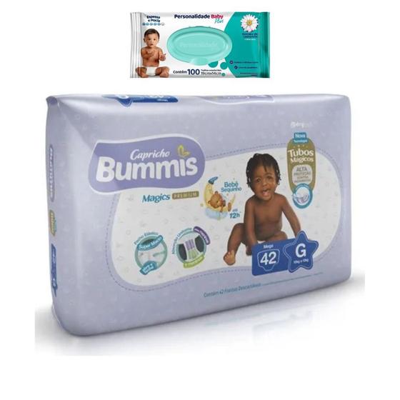 Imagem de Kit Fralda Infantil Bummis e Toalha Umedecida Personalidade