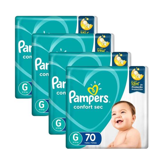 Imagem de Kit Fralda Pampers Confort Sec G 280 Tiras