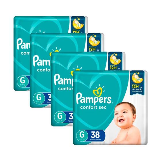 Imagem de KIt Fralda Pampers Confort Sec Tamanho G com 152 Unidades