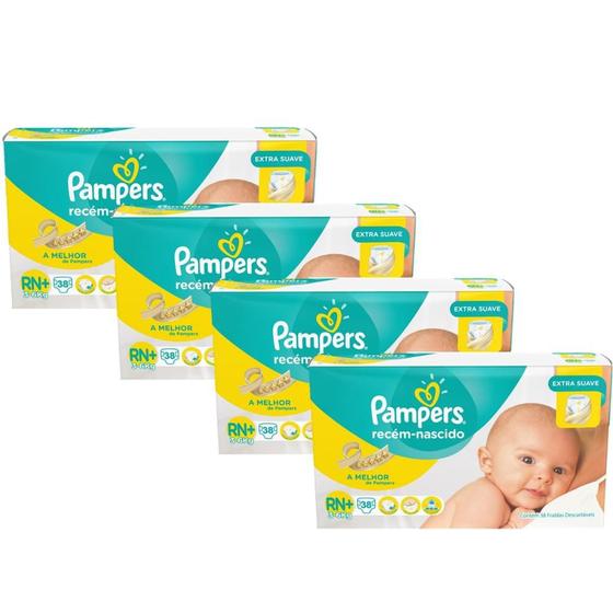 Imagem de Kit Fralda Pampers RN Plus com 152 unidades