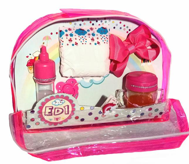 Kit Fralda para boneca reborn grande bolsa Infantil rosa mamadeira magica acessórios 1111 ED1 Brinquedos Menor preço em Kit Fralda para boneca reborn grande bolsa Infantil rosa mamadeira magica acessórios 1111 ED1 Brinquedos