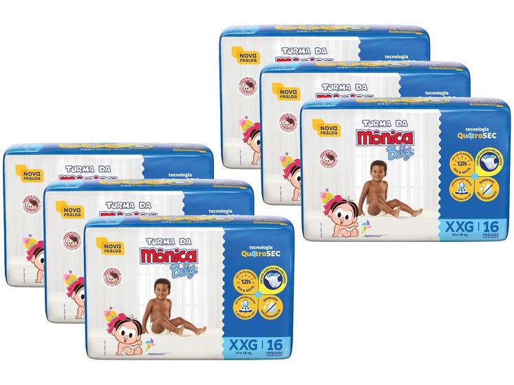 Kit Fralda Turma da Mônica Baby Tam. XXG 14 a 18kg Menor preço em Kit Fralda Turma da Mônica Baby Tam. XXG 14 a 18kg