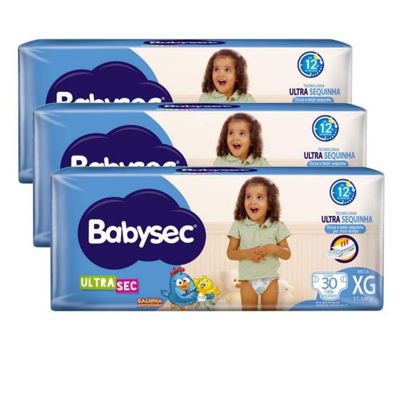 Kit Fraldas Babysec XG - ATACADO BARATO - (11 a 14kg) - Fardo com 90 unidades (tiras) Menor preço em Kit Fraldas Babysec XG - ATACADO BARATO - (11 a 14kg) - Fardo com 90 unidades (tiras)
