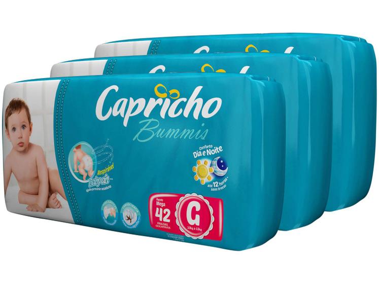 Imagem de Kit Fraldas Capricho Bummis Tam G 3 Pacotes