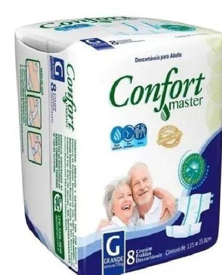 Imagem de KIT Fraldas Geriátrica Confort Master Tamanho G  6 Pacote  com   7 Unidades