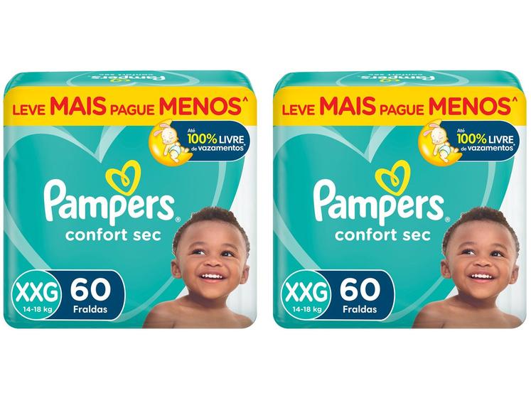 Imagem de Kit Fraldas Pampers Confort Sec Tam. XXG +de 14kg