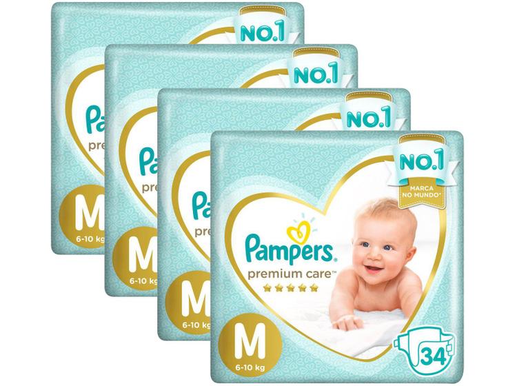 Imagem de Kit Fraldas Pampers Premium Care Tam. M 