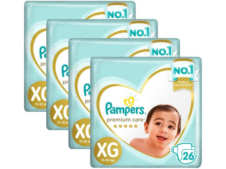 Imagem de Kit Fraldas Pampers Premium Care Tam. XG 