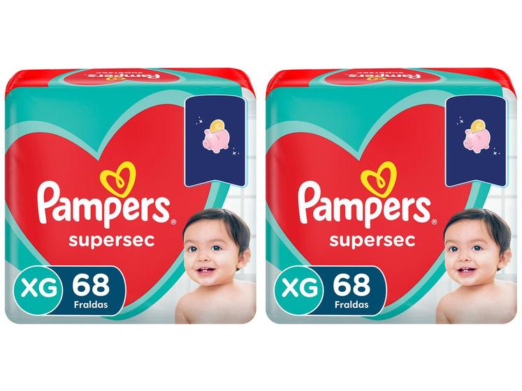 Kit Fraldas Pampers Supersec Tam. XG Menor preço em Kit Fraldas Pampers Supersec Tam. XG