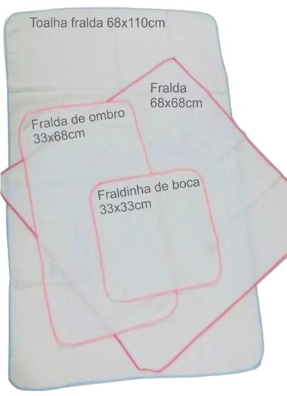 Imagem de Kit Fraldas Pinte E Borde Diversos Tamanhos- C/ Picueta