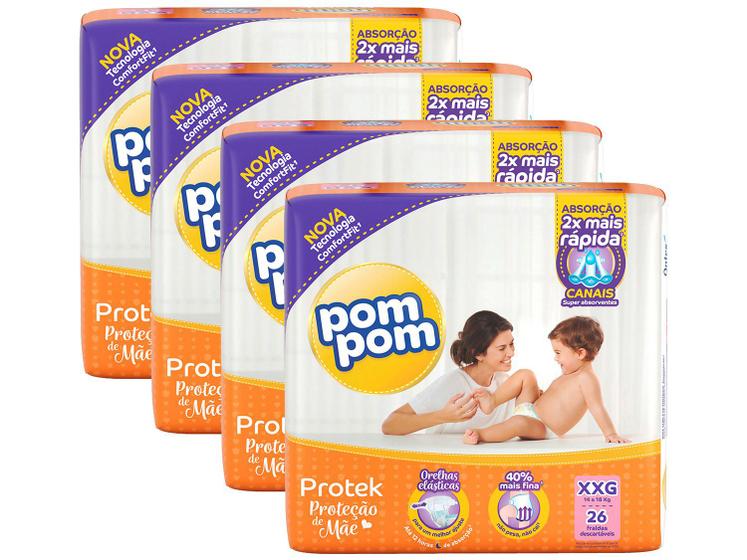 Kit Fraldas Pom Pom Protek Proteção de Mãe Menor preço em Kit Fraldas Pom Pom Protek Proteção de Mãe