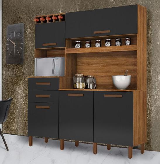 Kit França 5 Portas 2 Gavetas 5 Prateleiras 5 Garrafeira Arte Moveis