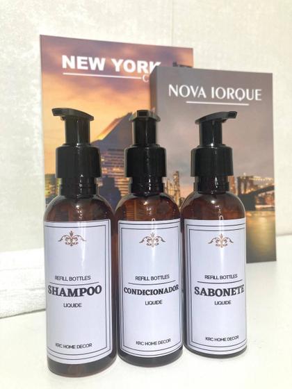 Imagem de Kit Frasco para Viagem Shampoo Condicionador Sabonete 120ml