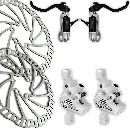 Kit Freni A Disco Idraulici Bengal Helix 7B Per Bici - 160mm, Nero/viola, Anteriore E Posteriore - Foto 2