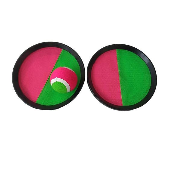 Imagem de Kit Frescobol 2 Raquetes 1 Bola Ahead Sports Verde Com Rosa