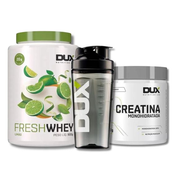 Imagem de Kit Fresh Whey 900g Limão + Creatina 300g + Coq Dux - Dux