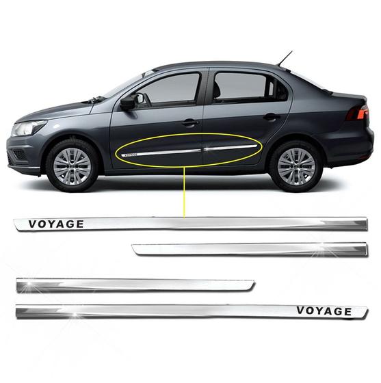 Imagem de Kit Friso Cromado Lateral Slim Voyage G5 G6 G7 G8 2009 a 2023 4 Portas