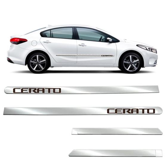 Imagem de Kit Friso Lateral Personalizado Largo Cromado Cerato 2008 a 2023 4 Portas