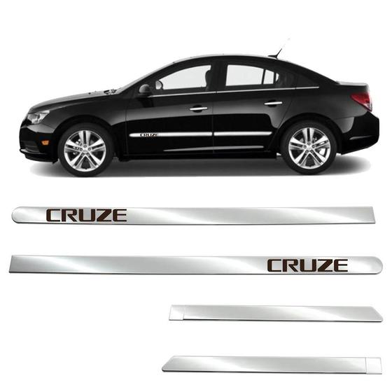 Imagem de Kit Friso Lateral Personalizado Largo Cromado Cruze 2011 a 2023 4 Portas