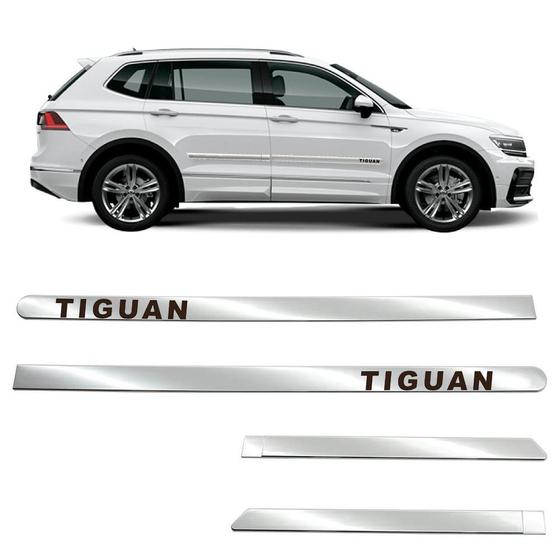 Imagem de Kit Friso Lateral Personalizado Largo Cromado Tiguan 2011 a 2023 4 Portas