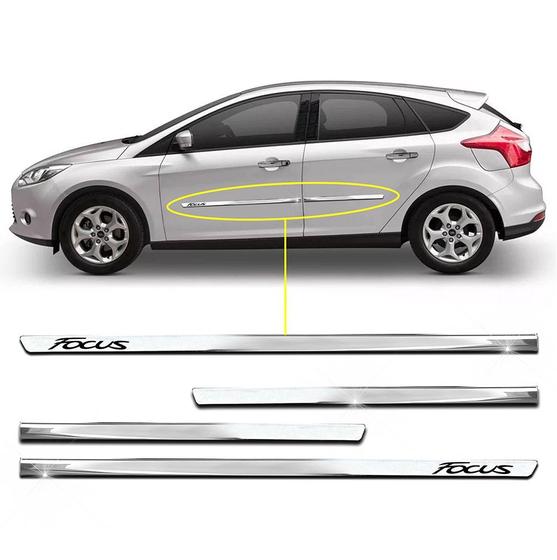 Imagem de Kit Friso Lateral Personalizado Slim Cromado Focus 2009 a 2019 4 Portas