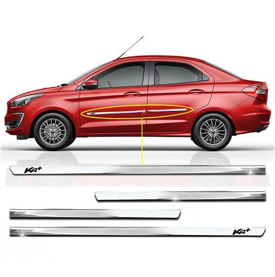 Imagem de Kit Friso Lateral Personalizado Slim Cromado Ka+ Sedan 2015 a 2020 4 Portas