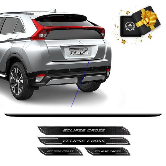 Imagem de Kit Friso Traseiro Black Eclipse Cross + Soleira Protetora