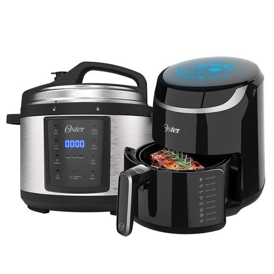 Kit Fritadeira Black Digital Fryer e Panela de Pressão Elétrica Oster Menor preço em Kit Fritadeira Black Digital Fryer e Panela de Pressão Elétrica Oster