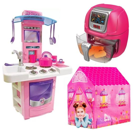 Imagem de Kit Fritadeira Brinquedo Infantil + Big Cozinha e Barraca