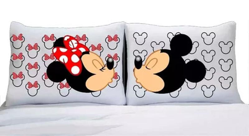 Imagem de Kit Fronhas Personalizadas Casal Namorados Mickey Minnie
